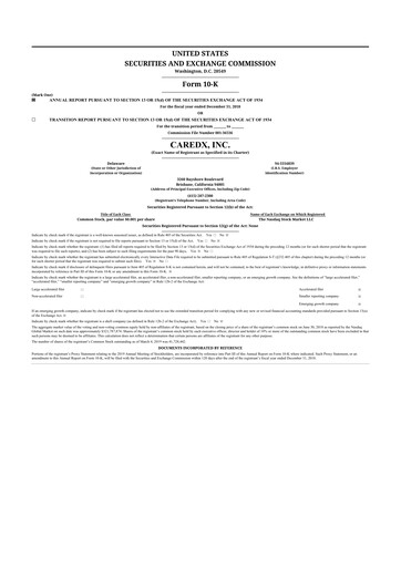 Vorschaubild CareDx 10-K Jahresbericht 2018