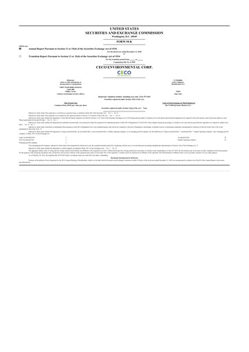 Thumbnail CECO Environmental
 10-K Annual Report 2018