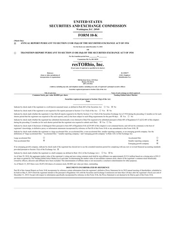 Thumbnail Adicet Bio 10-K Annual Report 2018