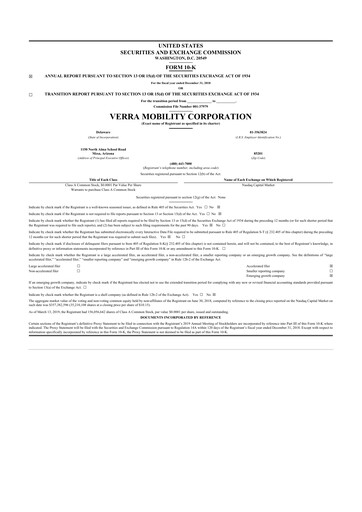 Thumbnail Verra Mobility 10-K Annual Report 2018