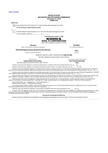 Thumbnail Kohl's
 10-K Annual Report 2018