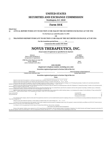 Thumbnail Eledon Pharmaceuticals 10-K Annual Report 2018