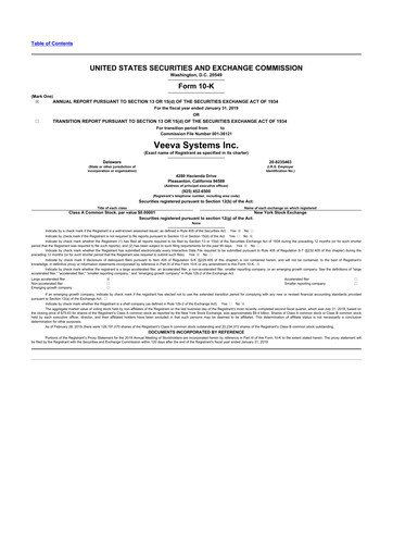 Thumbnail Veeva Systems 10-K Annual Report 2019