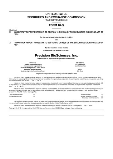 Thumbnail Precision BioSciences
 10-Q Quarterly Report FY2019 