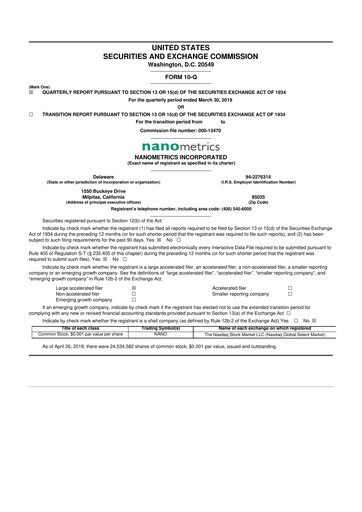 Thumbnail Onto Innovation 10-Q Quarterly Report FY2019 