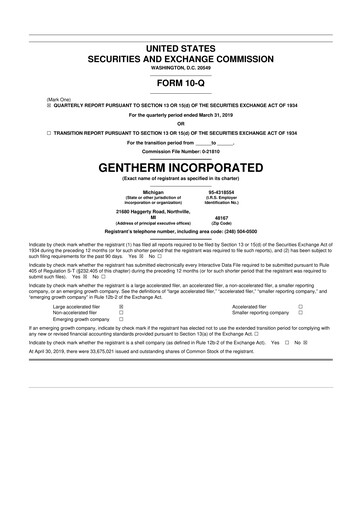 Thumbnail Gentherm 10-Q Quarterly Report FY2019 