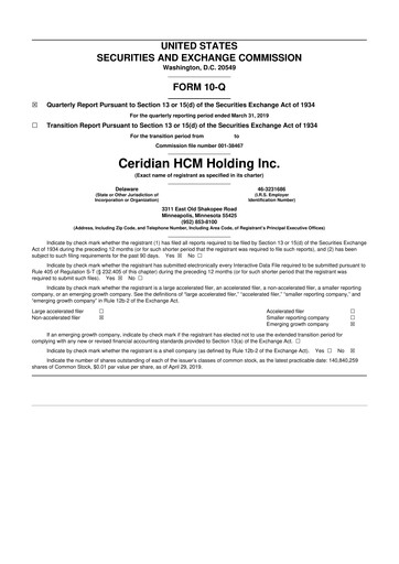 Thumbnail Dayforce 10-Q Quarterly Report FY2019 