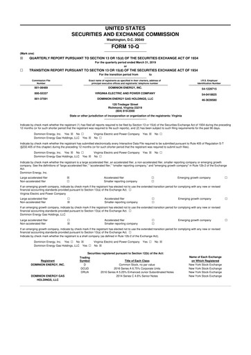 Vorschaubild Dominion Energy 10-Q Quartalsbericht  