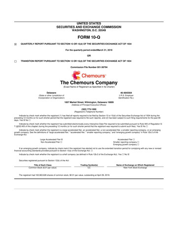 Thumbnail Chemours
 10-Q Quarterly Report FY 