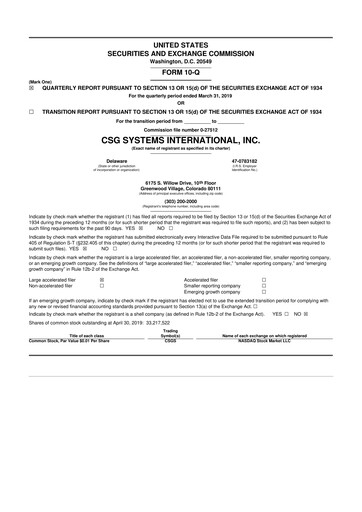 Thumbnail CSG International
 10-Q Quarterly Report FY2019 