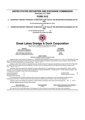 Thumbnail Great Lakes Dredge & Dock Corp. 10-Q Quarterly Report FY2019 