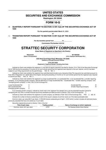 Vorschaubild Strattec Security 10-Q Quartalsbericht 2019 