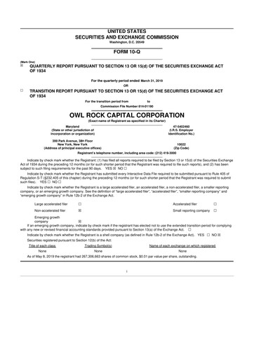 Thumbnail Blue Owl Capital Corporation 10-Q Quarterly Report FY 