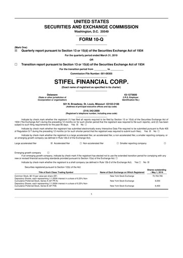 Thumbnail Stifel
 10-Q Quarterly Report FY2019 