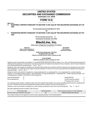 Thumbnail BlackLine 10-Q Quarterly Report FY2019 