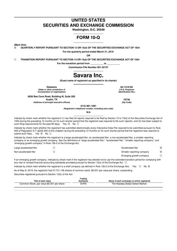 Thumbnail Savara 10-Q Quarterly Report FY 