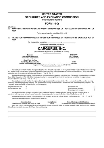 Thumbnail CarGurus 10-Q Quarterly Report FY 