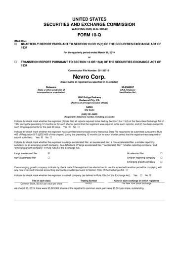 Thumbnail Nevro
 10-Q Quarterly Report FY 