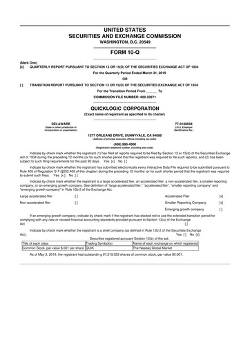 Thumbnail Quicklogic 10-Q Quarterly Report FY2019 