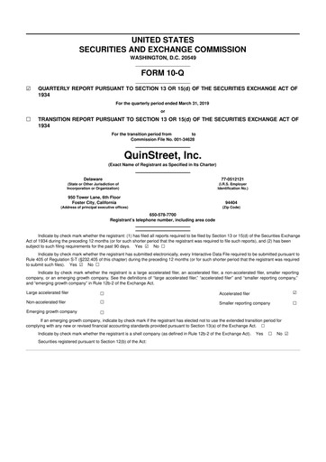Thumbnail QuinStreet
 10-Q Quarterly Report FY 