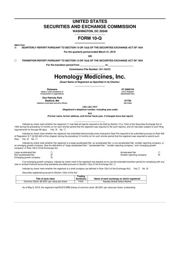 Vorschaubild Q32 Bio 10-Q Quartalsbericht 2019 