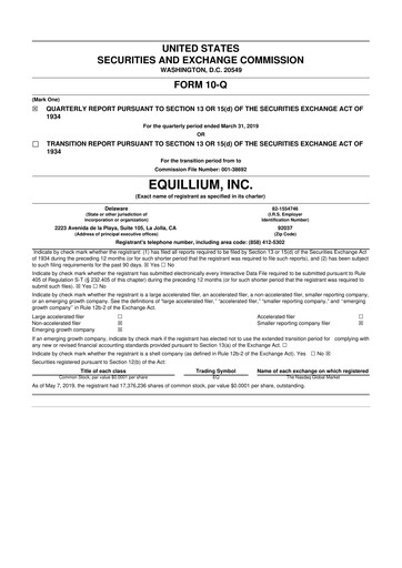 Thumbnail Equillium 10-Q Quarterly Report FY2019 
