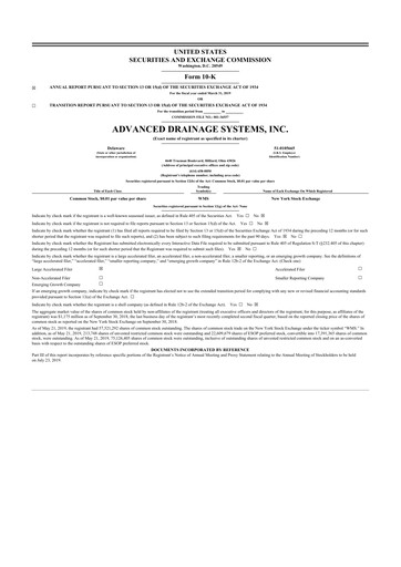 Vorschaubild Advanced Drainage Systems
 10-K Jahresbericht 2019