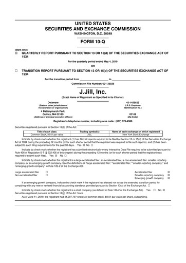 Thumbnail J.Jill
 10-Q Quarterly Report FY2019 