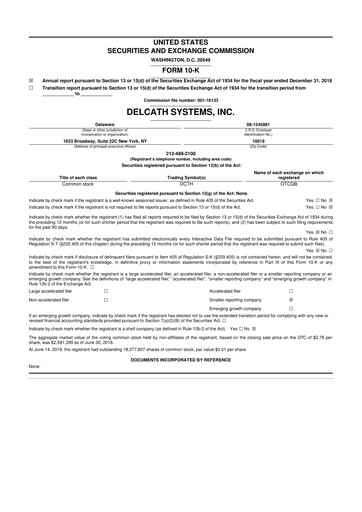 Thumbnail Delcath Systems 10-K Annual Report 2018