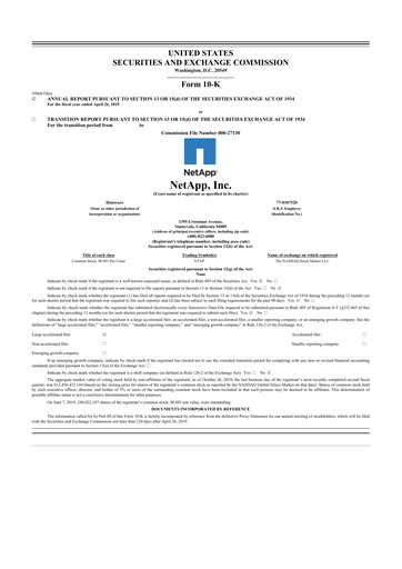 Thumbnail NetApp
 10-K Annual Report 2019