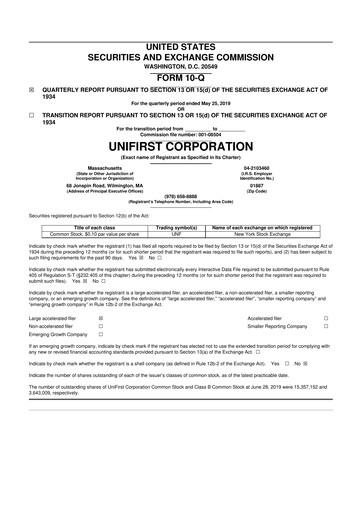 Vorschaubild UniFirst 10-Q Quartalsbericht 2019 