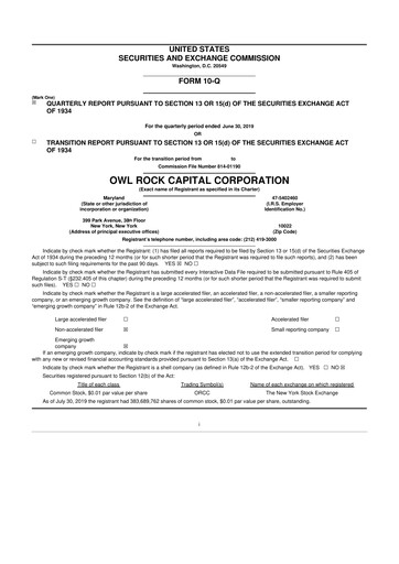Thumbnail Blue Owl Capital Corporation 10-Q Quarterly Report FY 