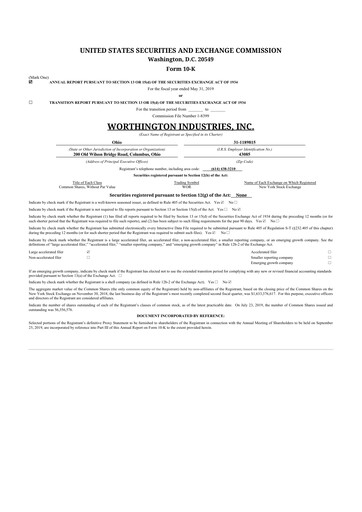 Thumbnail Worthington Enterprises 10-K Annual Report 2019