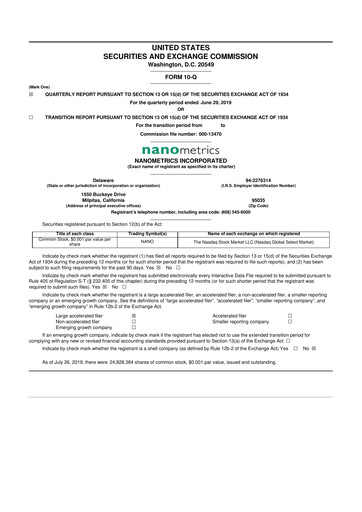 Thumbnail Onto Innovation 10-Q Quarterly Report FY2019 