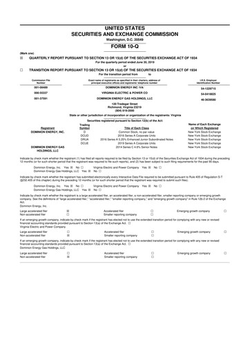 Vorschaubild Dominion Energy 10-Q Quartalsbericht  