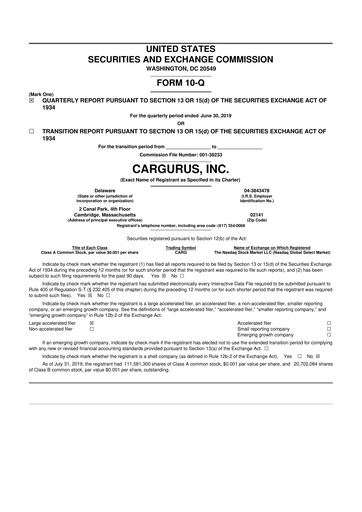 Thumbnail CarGurus 10-Q Quarterly Report FY 