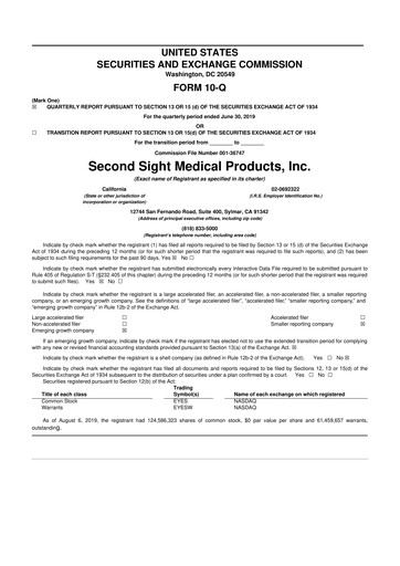 Thumbnail Vivani Medical 10-Q Quarterly Report FY2019 