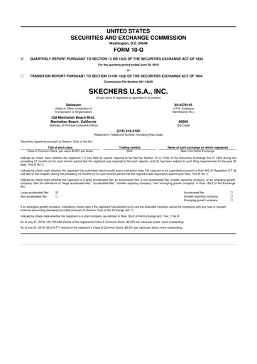 Thumbnail Skechers
 10-Q Quarterly Report FY 