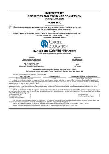 Miniature Perdoceo Education 10-Q Rapport trimestriel 2019 