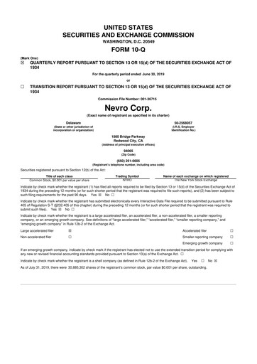 Thumbnail Nevro
 10-Q Quarterly Report FY 