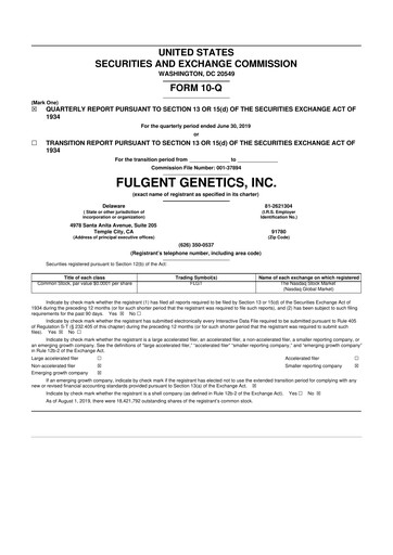 Thumbnail Fulgent Genetics
 10-Q Quarterly Report FY2019 
