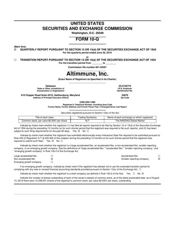 Thumbnail Altimmune 10-Q Quarterly Report FY 