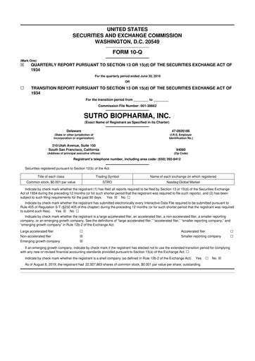 Thumbnail Sutro Biopharma 10-Q Quarterly Report FY 
