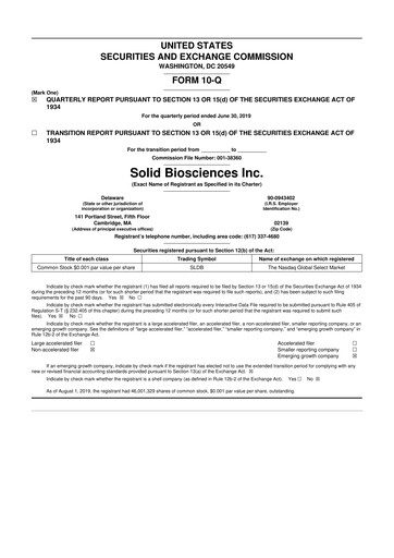 Thumbnail Solid Biosciences
 10-Q Quarterly Report FY 