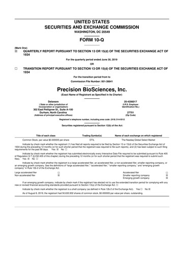 Thumbnail Precision BioSciences
 10-Q Quarterly Report FY2019 