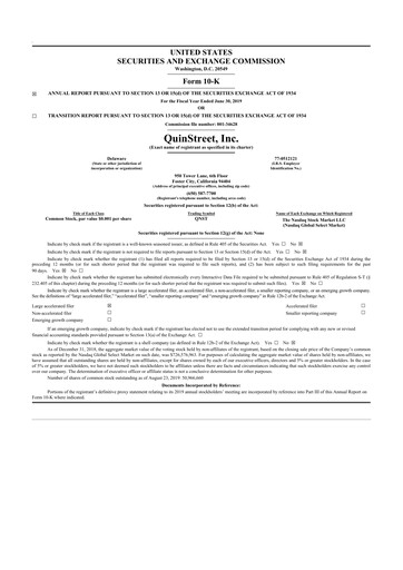 Thumbnail QuinStreet
 10-K Annual Report 2019