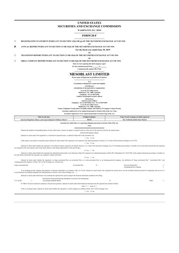 Thumbnail Mesoblast
 20-F Annual Report 2019