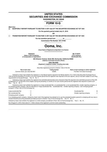 Vorschaubild Ooma 10-Q Quartalsbericht 2020 