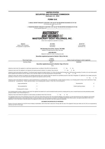 Thumbnail MasterCraft Boat 10-K Annual Report 2019