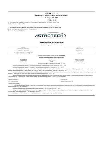 Thumbnail Astrotech 10-K Annual Report 2019